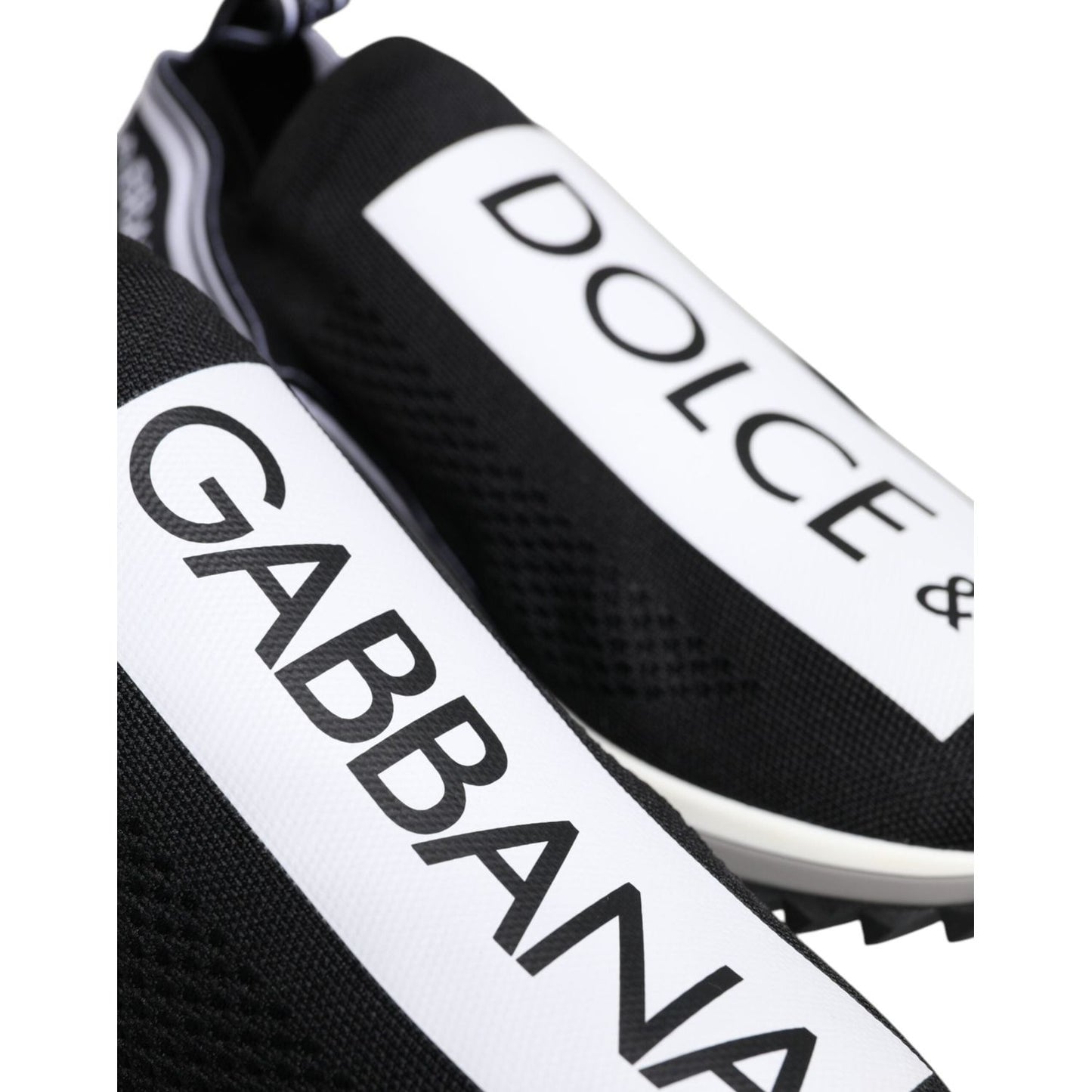 Dolce & Gabbana Black White Slip On Sorrento Sneakers Shoes MV7053-40