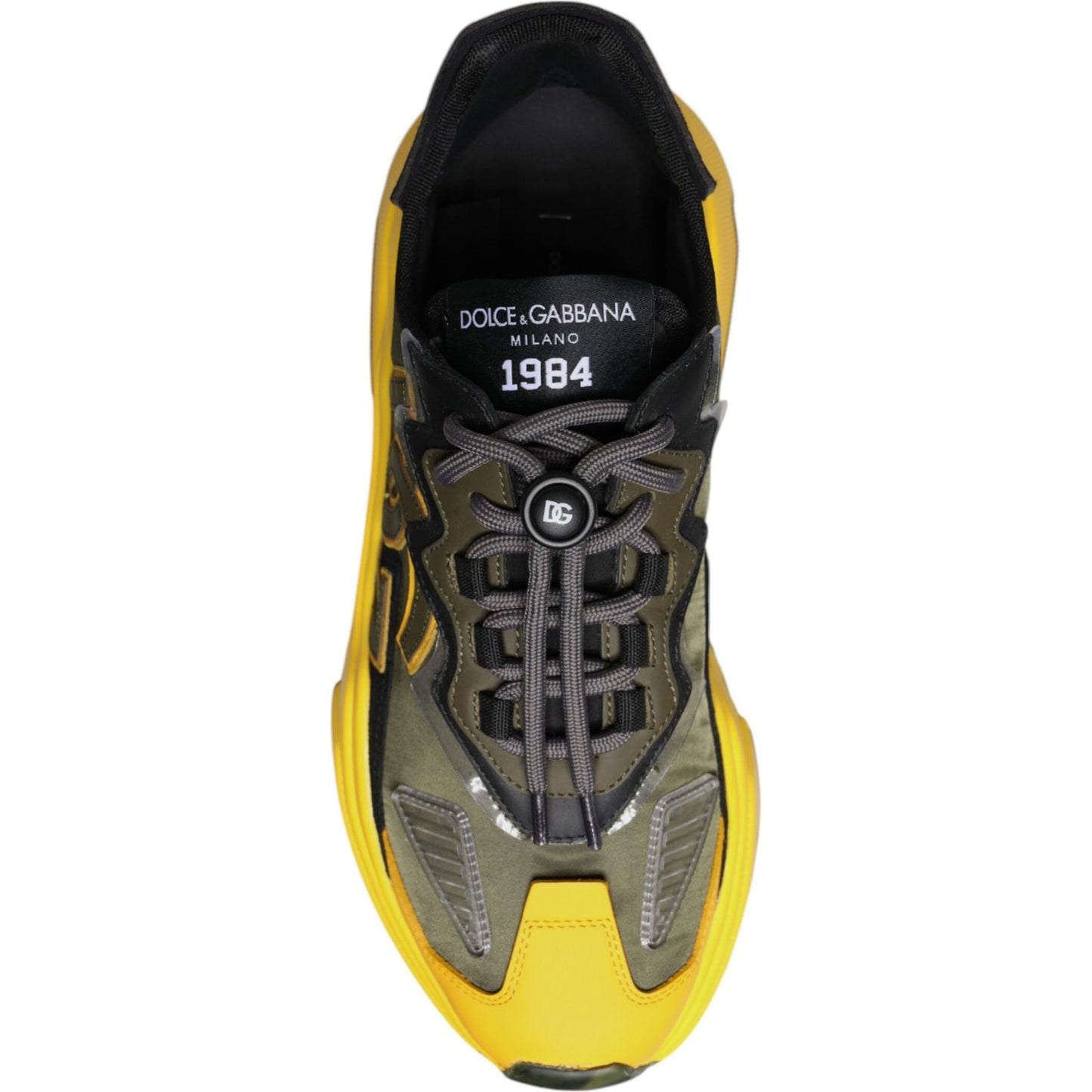 Dolce & Gabbana Yellow Black Daymaster Low Top Sneaker Shoes MV7182-41