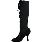 Dolce & Gabbana Black Lace Up Heels High Boots Shoes LA12500-39