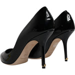 Dolce & Gabbana Black Patent Leather High Heels Pumps Shoes LA12508-38