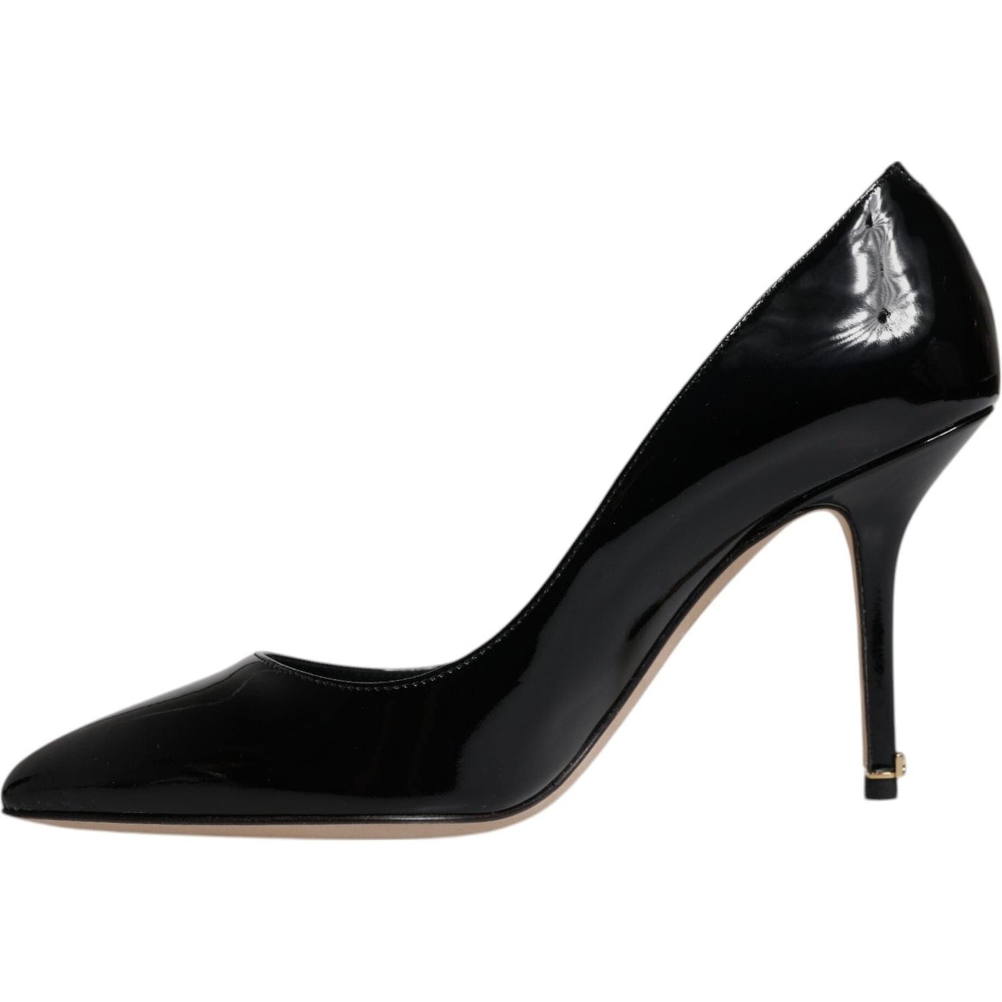 Dolce & Gabbana Black Patent Leather High Heels Pumps Shoes LA12508-38