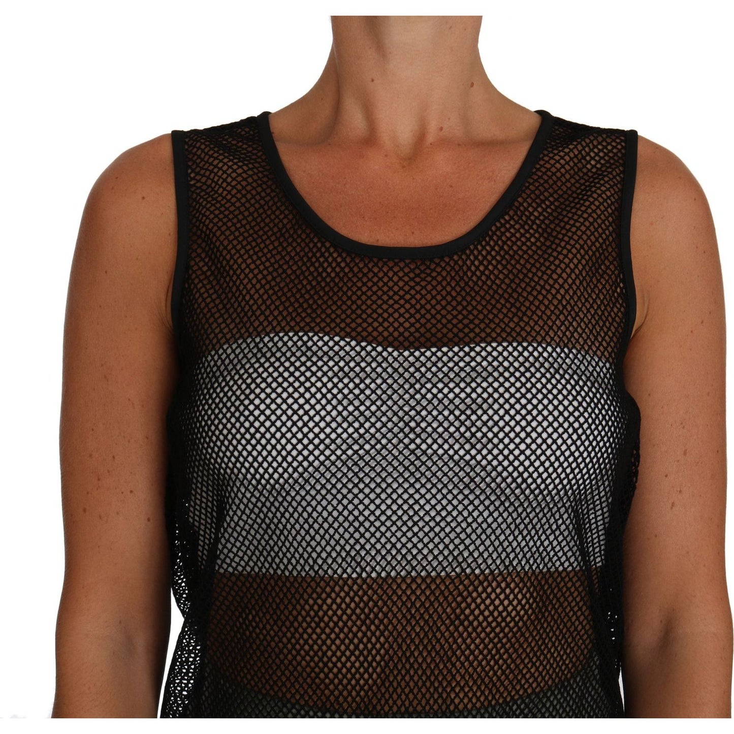 Dolce & Gabbana Black Mesh Transparent Blouse T-shirt TSH2694-42
