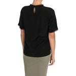 Dolce & Gabbana Black Silk Lace Top Blouse T-Shirt TSH2709-38