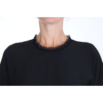 Dolce & Gabbana Black Silk Lace Top Blouse T-Shirt TSH2709-38
