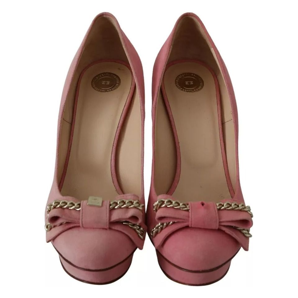 Elisabetta Franchi Pink Bow Stiletto Heel Pumps Shoes LA8365-36