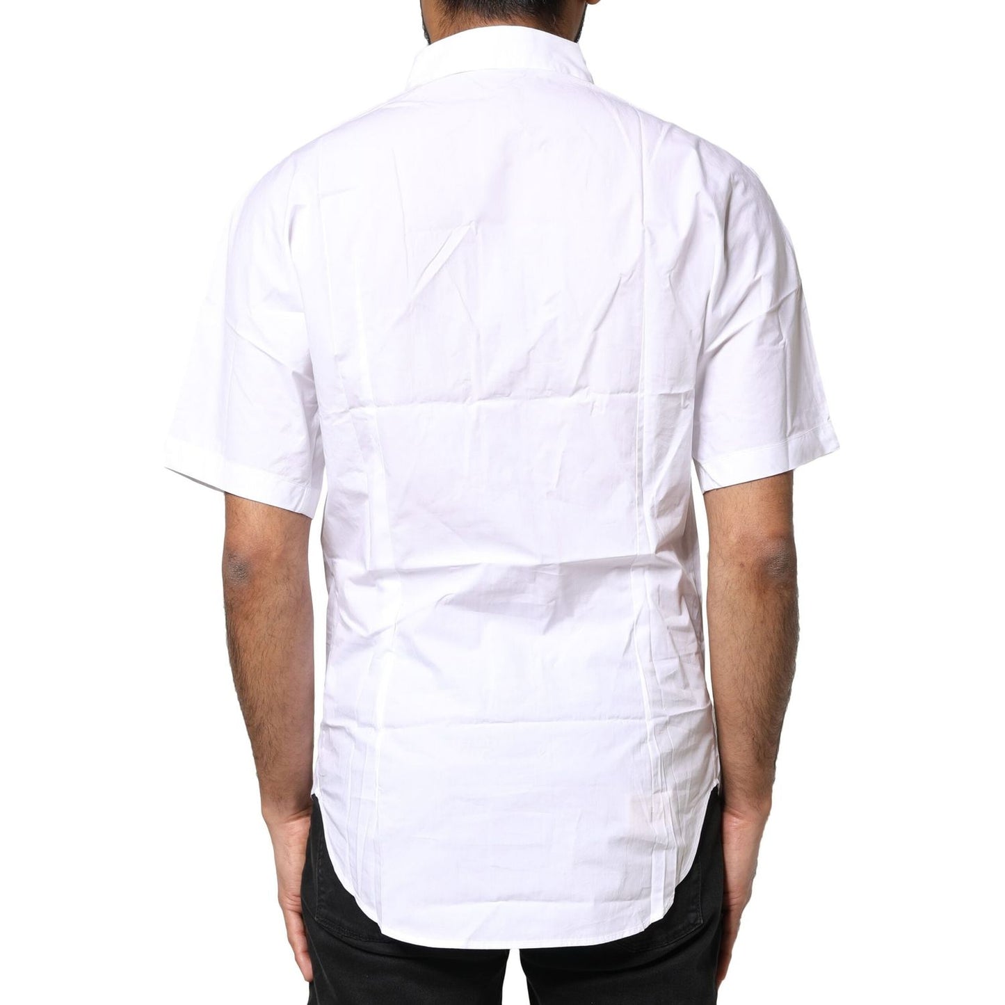 Dolce & Gabbana White Cotton Button Down Casual Men Polo Shirt SIG20380-38