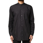 Dolce & Gabbana Black Cotton Button Down Men Casual Shirt TSH83641-37