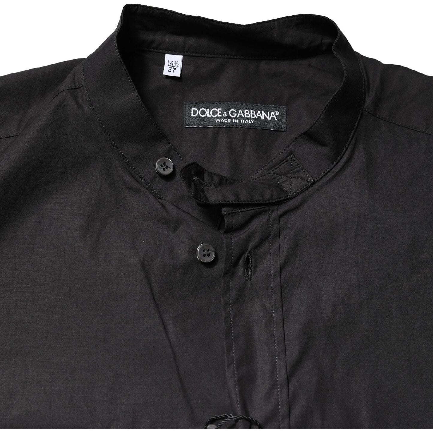 Dolce & Gabbana Black Cotton Button Down Men Casual Shirt TSH83641-37