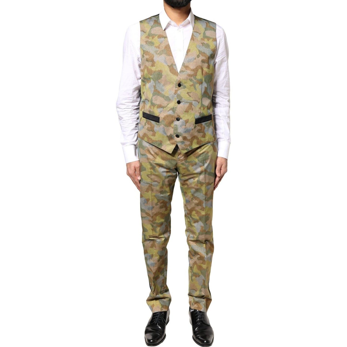 Dolce & Gabbana Multicolor Camouflage SICILIA 3 Piece Suit KOS2247-48