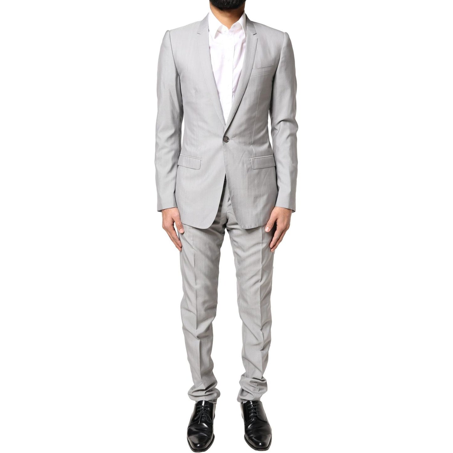 Dolce & Gabbana Light Gray Wool GOLD 2 Piece Formal Suit KOS2248-44