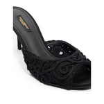 Dolce & Gabbana Black Cotton Sandal DO-8204676-EU37/US7