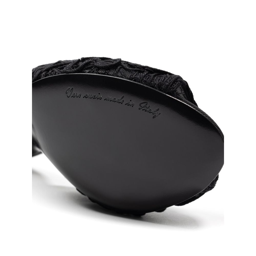 Dolce & Gabbana Black Cotton Sandal DO-8204676-EU37/US7