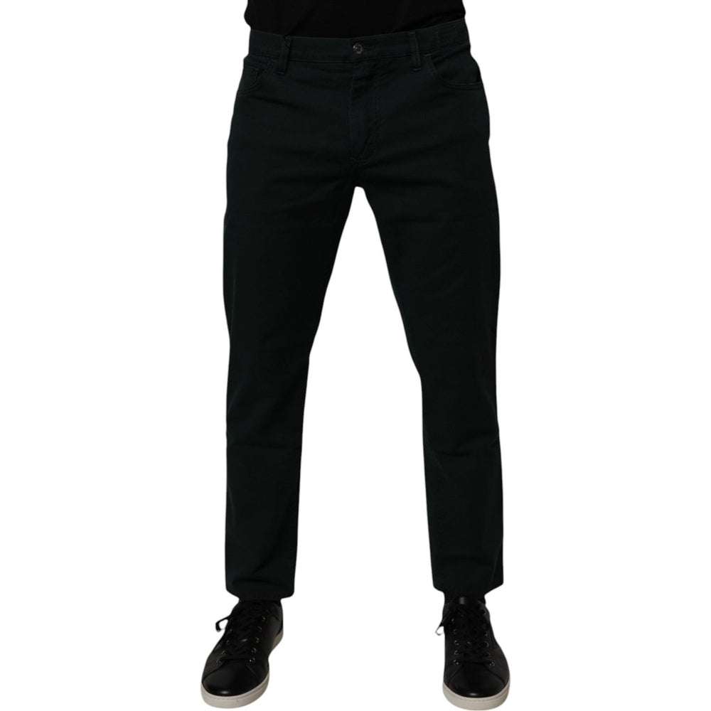 Dolce & Gabbana Dark Green Cotton Loose Men Denim Jeans PAN75209-48