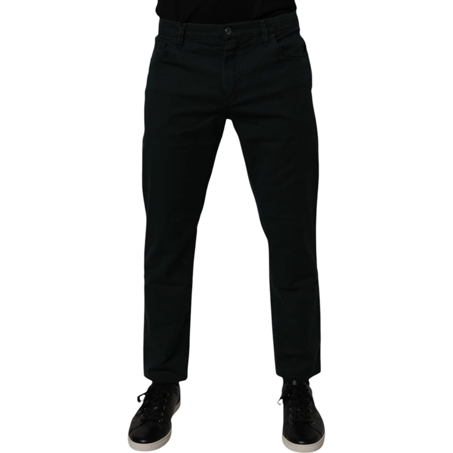 Dolce & Gabbana Dark Green Cotton Loose Men Denim Jeans PAN75209-48
