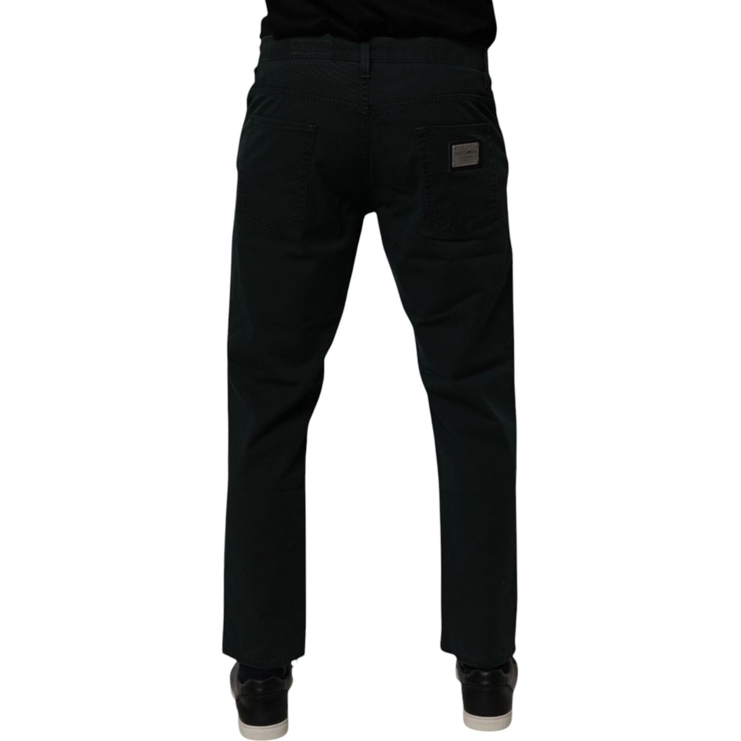 Dolce & Gabbana Dark Green Cotton Loose Men Denim Jeans PAN75209-48