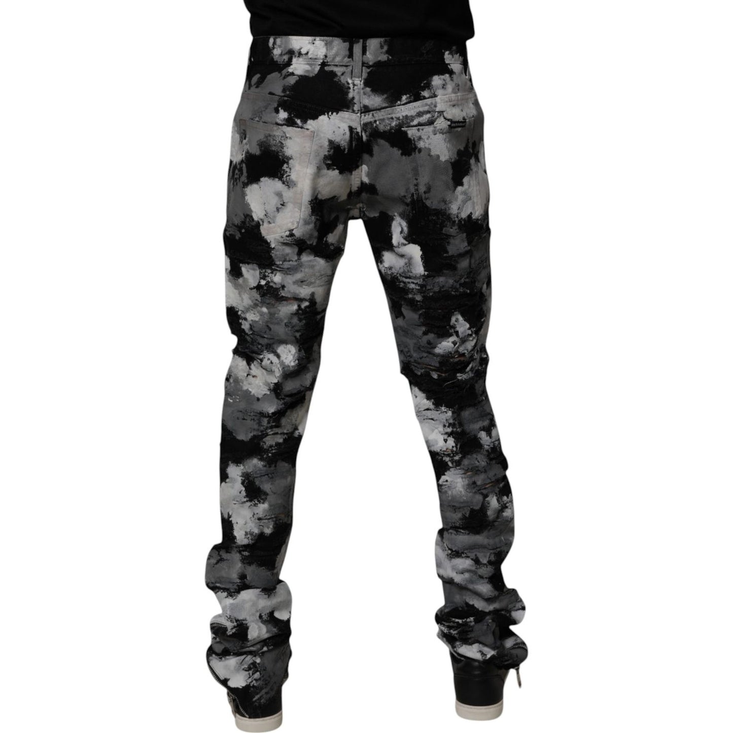 Dolce & Gabbana Multicolor Camouflage Tattered Skinny Denim Jeans PAN75218-48
