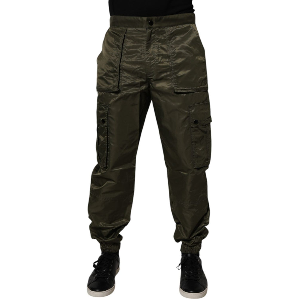 Dolce & Gabbana Dark Green Nylon Cargo Pants PAN75219-48