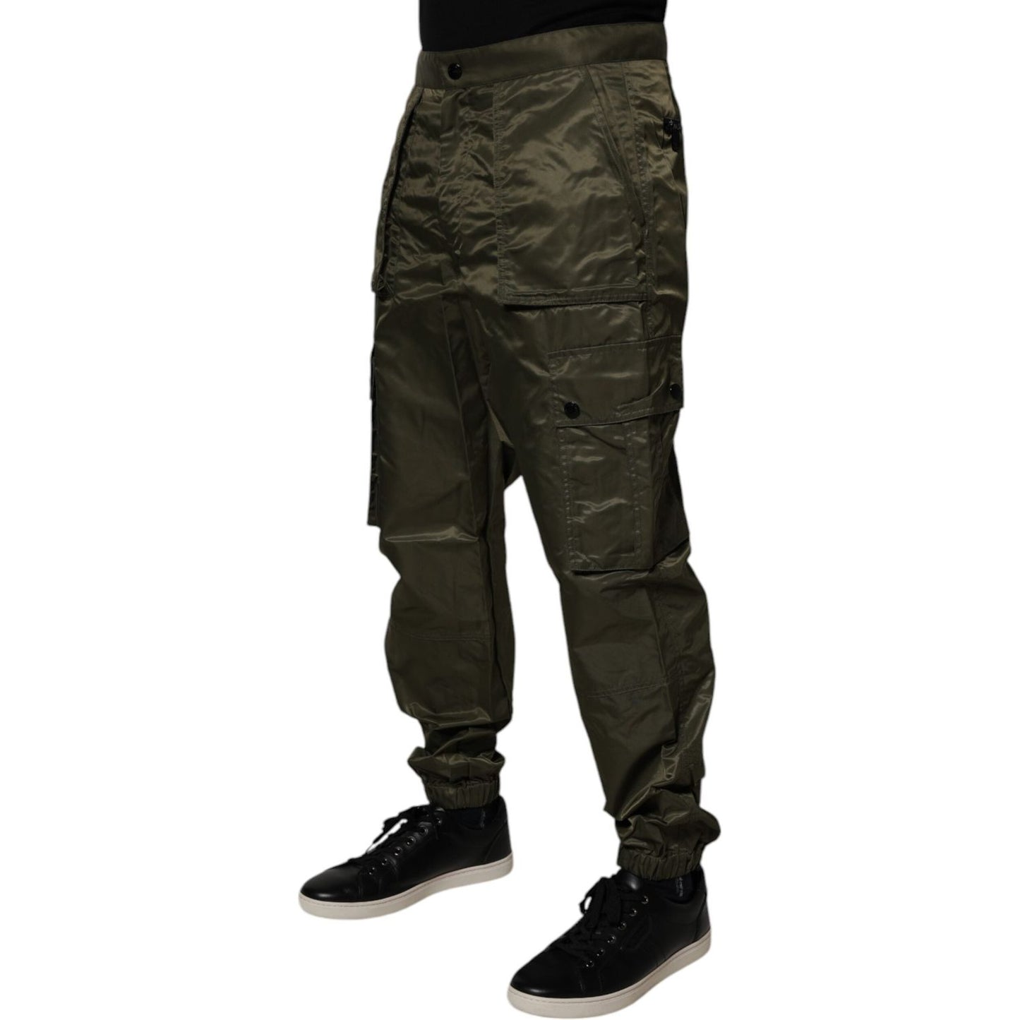 Dolce & Gabbana Dark Green Nylon Cargo Pants PAN75219-48