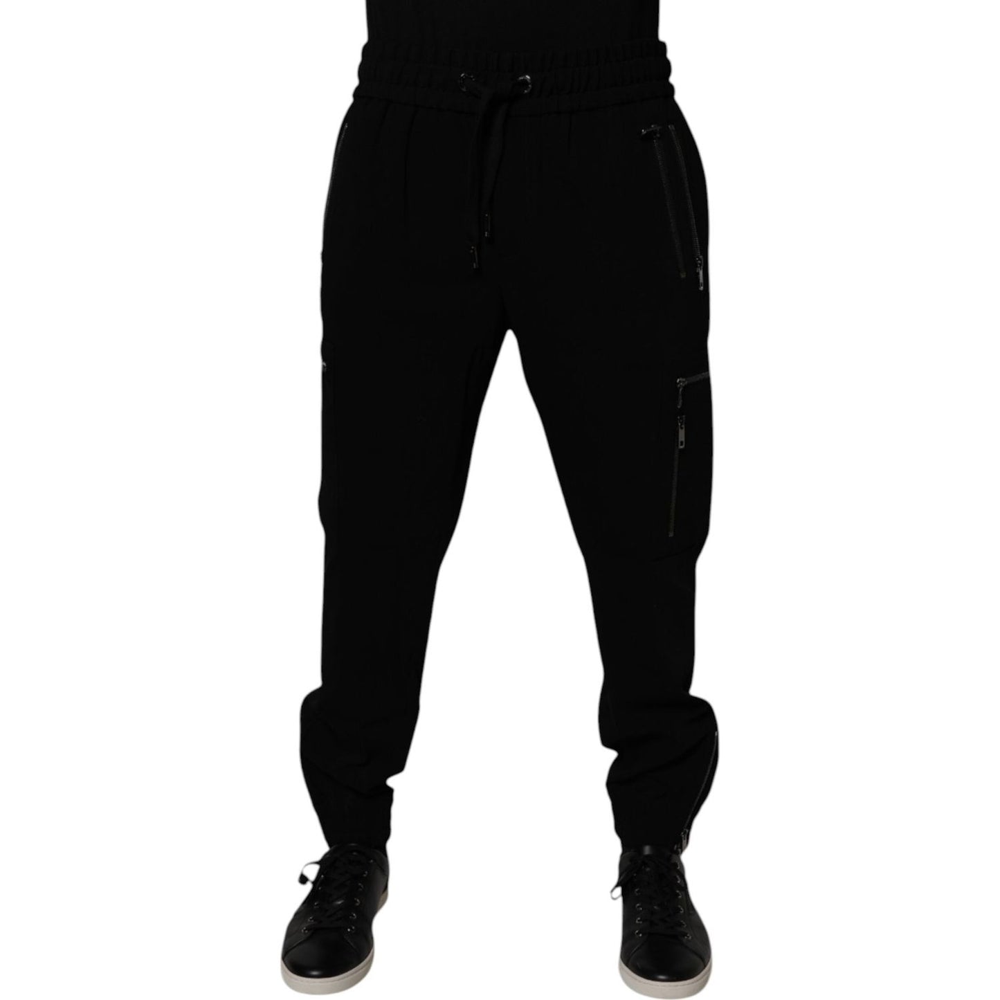 Dolce & Gabbana Black Wool Stretch Jogger Pants PAN75267-50