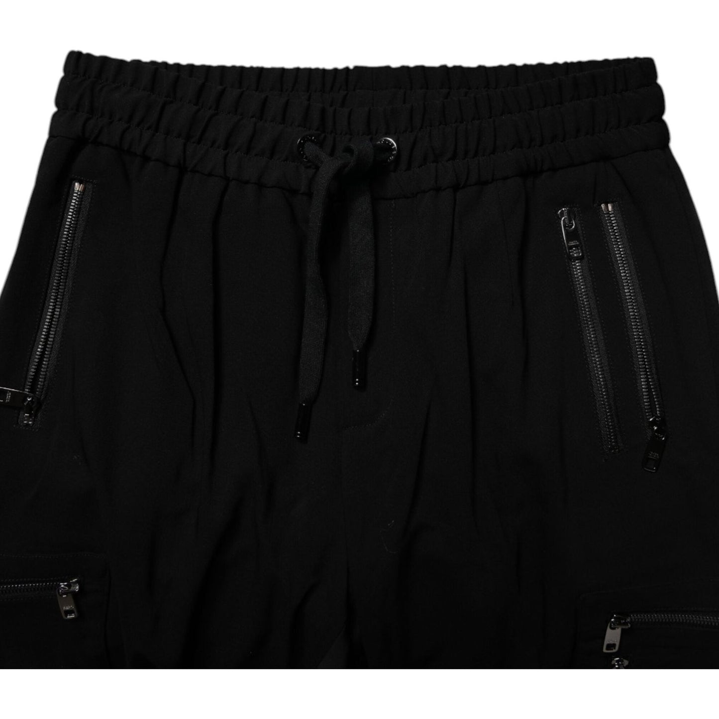 Dolce & Gabbana Black Wool Stretch Jogger Pants PAN75267-50
