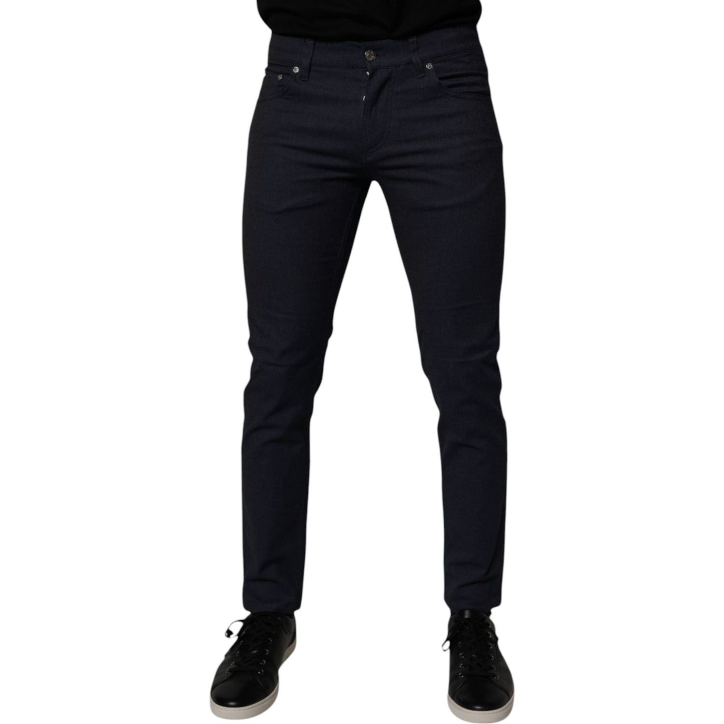 Dolce & Gabbana Dark Blue Cotton Stretch Skinny Denim Jeans PAN75284-44