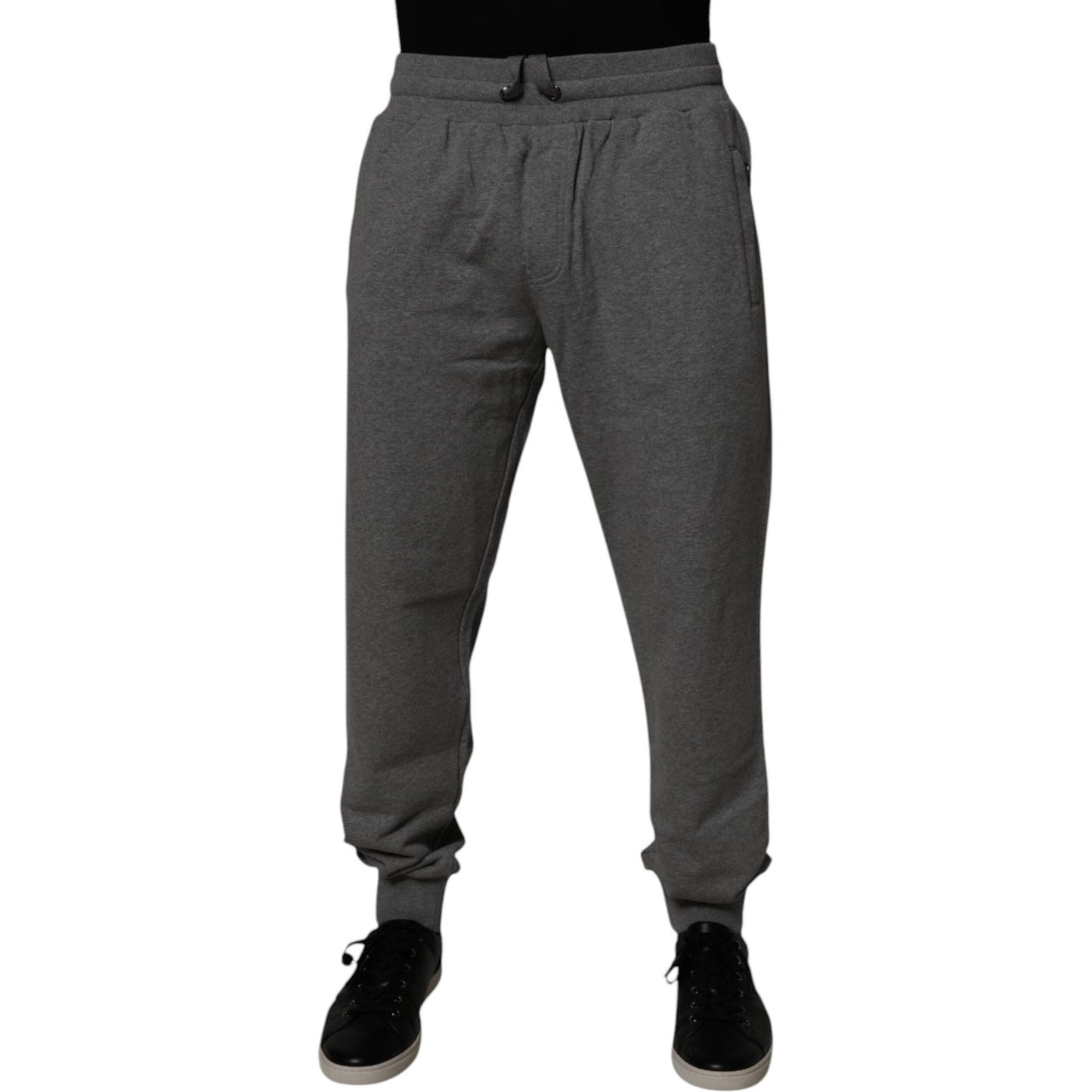 Dolce & Gabbana Gray Logo Cotton Jogger Men Sweatpants Pants PAN75716-54