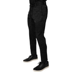 Dolce & Gabbana Black Brocade Polyester Skinny Dress Pants PAN75760-44