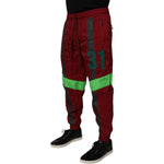 Dolce & Gabbana Maroon Nylon Men Jogger Sweatpants Pants PAN76002-48