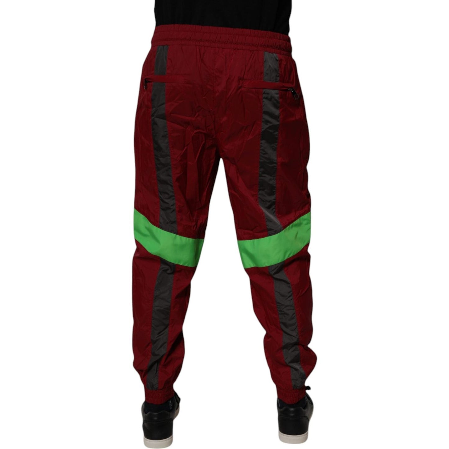 Dolce & Gabbana Maroon Nylon Men Jogger Sweatpants Pants PAN76002-48
