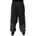 Dolce & Gabbana Dark Gray Cotton Layered Straight Sweatpants Pants PAN76007-50