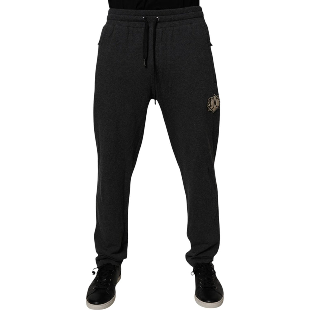 Dolce & Gabbana Dark Gray Logo Cotton Jogger Sweatpants Pants PAN76009-52