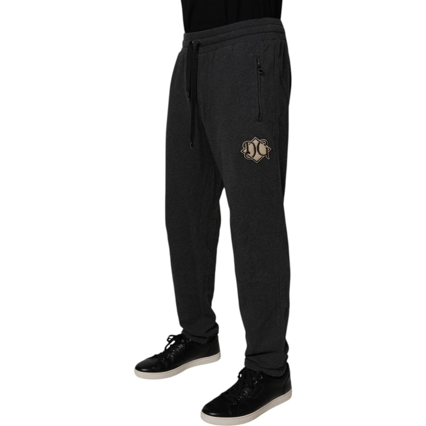 Dolce & Gabbana Dark Gray Logo Cotton Jogger Sweatpants Pants PAN76009-52