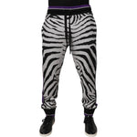 Dolce & Gabbana Black White Zebra Men Jogger Sweatpants Pants PAN76060-52
