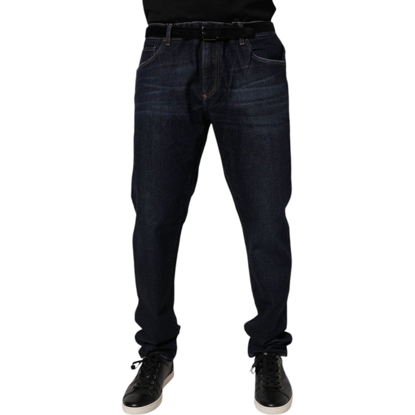 Dolce & Gabbana Dark Blue Cotton Stretch Skinny Denim Jeans PAN76109-44
