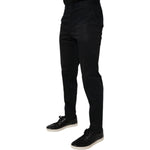 Dolce & Gabbana Black Cotton Stretch Skinny Dress Formal Pants PAN76115-48