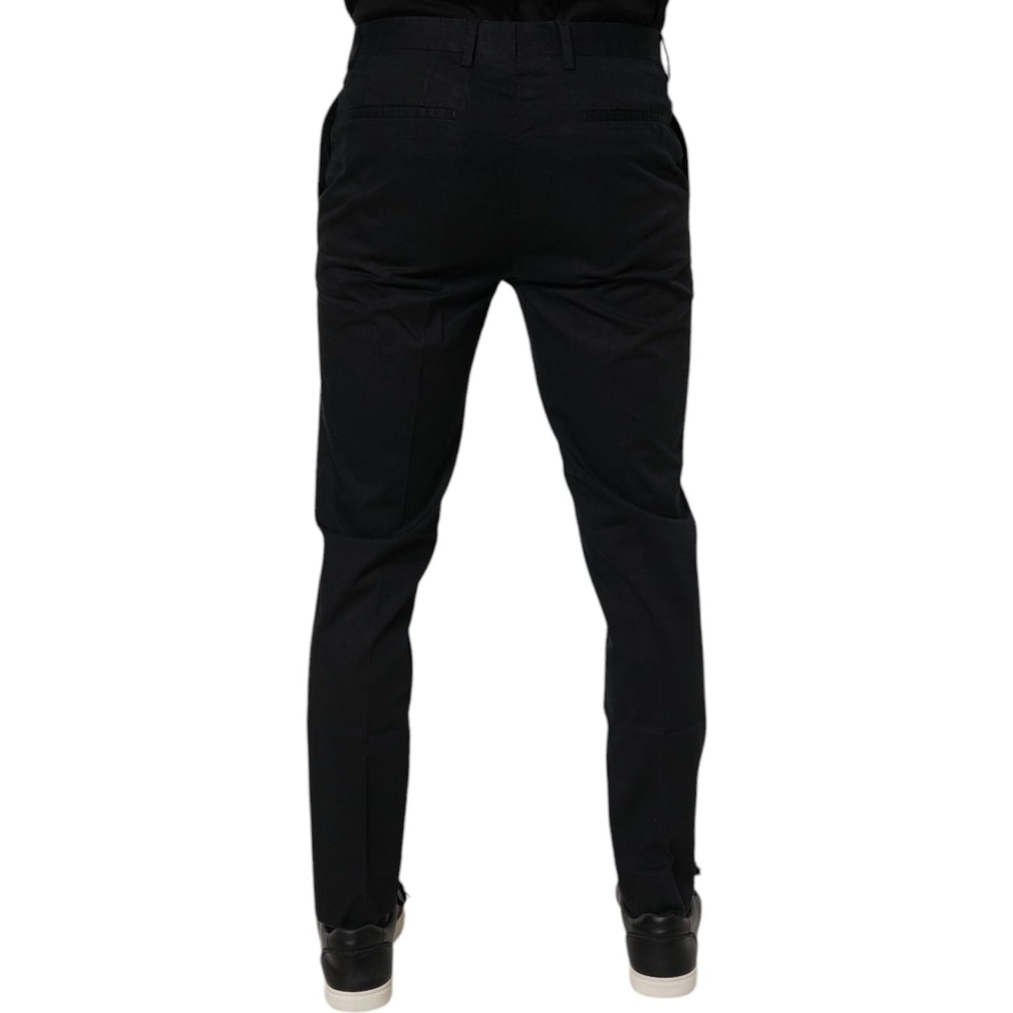 Dolce & Gabbana Black Cotton Stretch Skinny Dress Formal Pants PAN76115-48