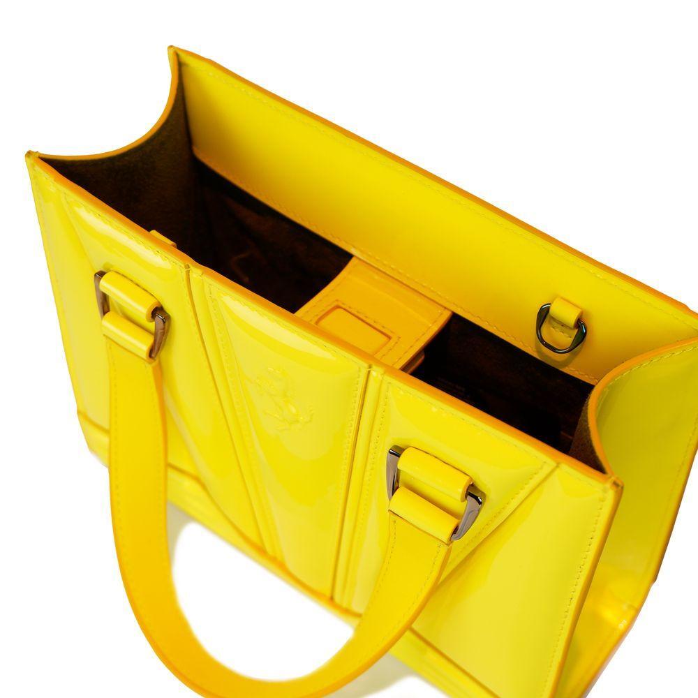 Ferrari Yellow Leather Handbag FE-14948