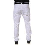 Dolce & Gabbana White Cotton Stretch Skinny Dress Formal Pants PAN76117-54