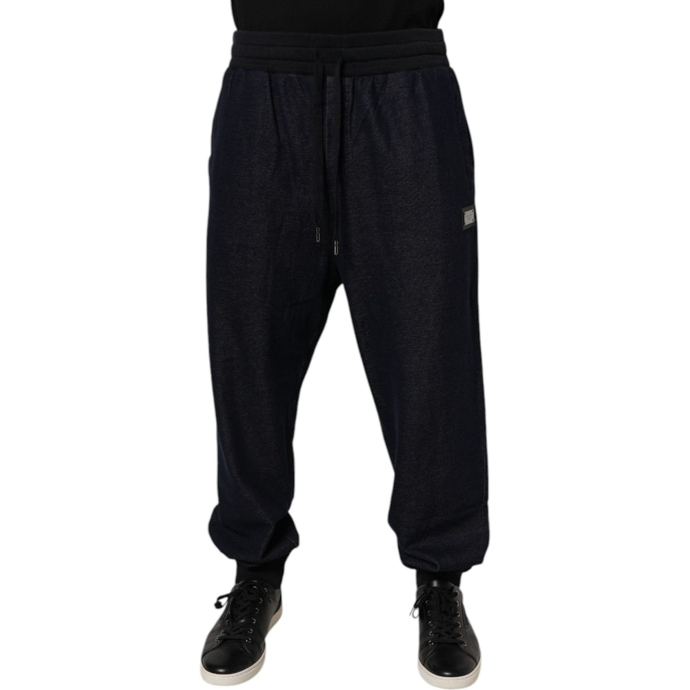 Dolce & Gabbana Black Jacquard Cotton Jogger Sweatpants Pants PAN76119-54