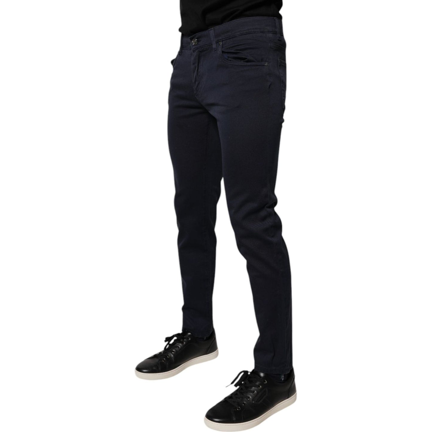 Dolce & Gabbana Dark Blue GOLD Cotton Skinny Men Denim Jeans PAN76171-48