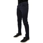 Dolce & Gabbana Dark Blue GOLD Cotton Skinny Men Denim Jeans PAN76171-48