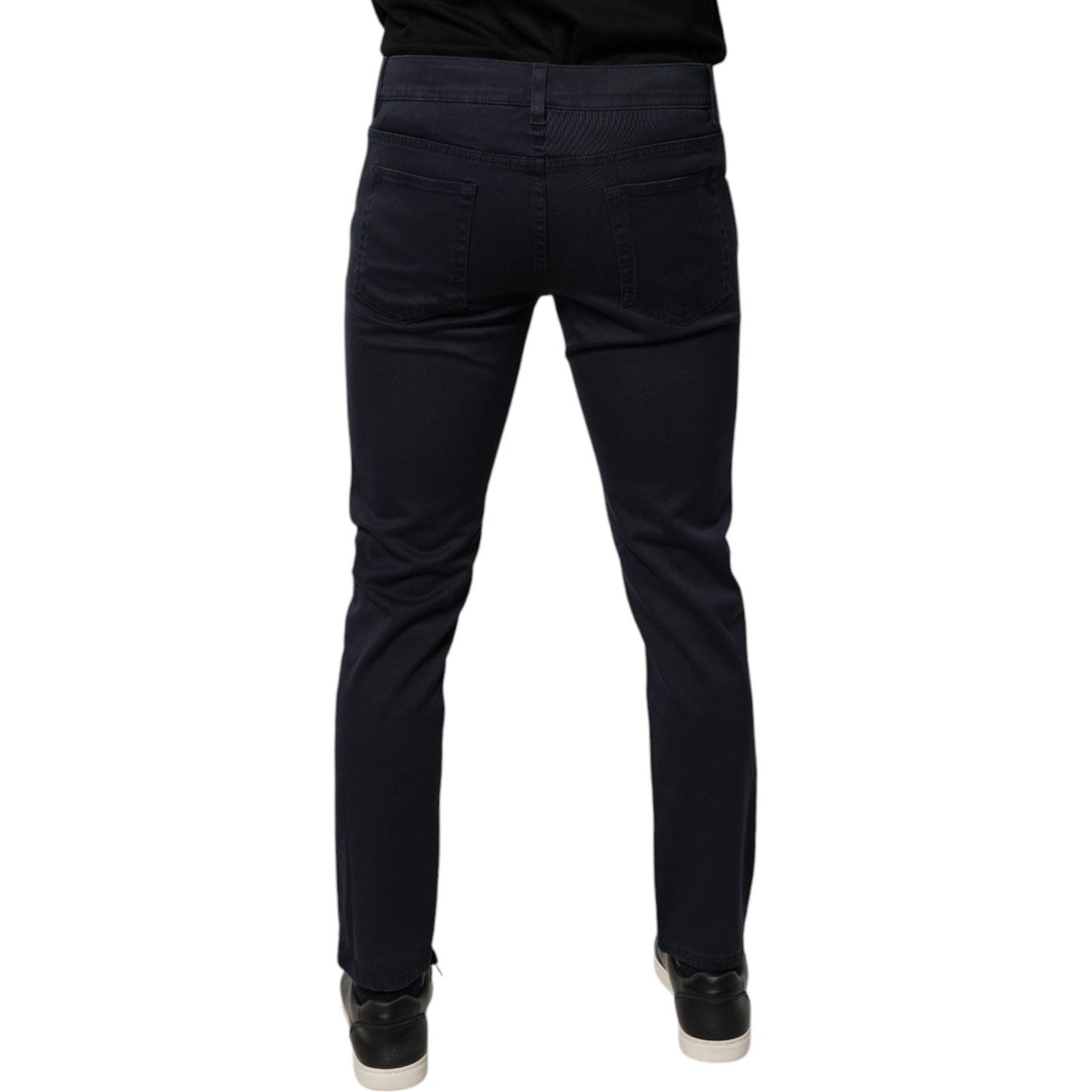 Dolce & Gabbana Dark Blue GOLD Cotton Skinny Men Denim Jeans PAN76171-48