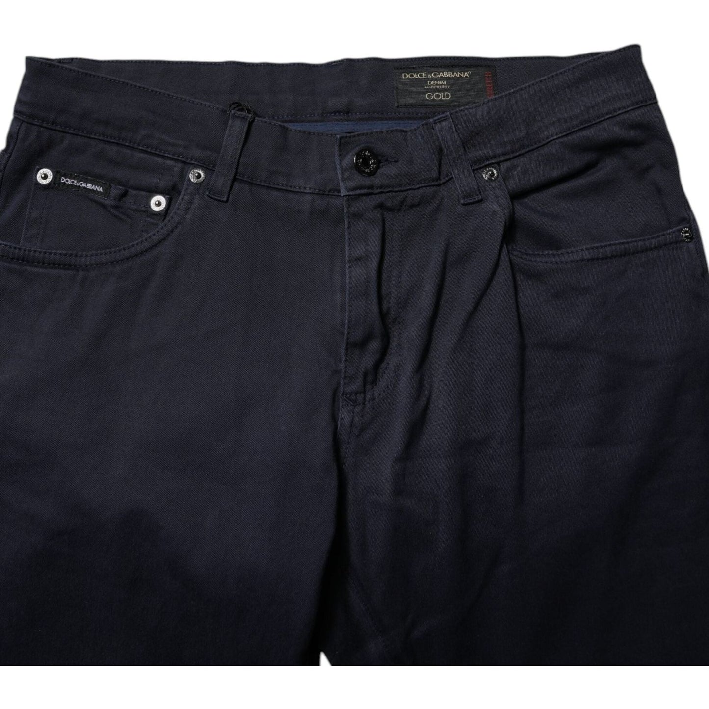 Dolce & Gabbana Dark Blue GOLD Cotton Skinny Men Denim Jeans PAN76171-48