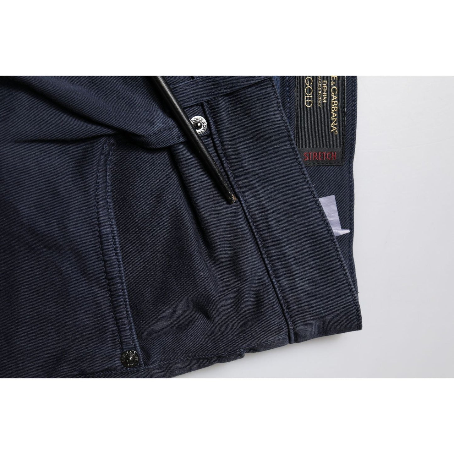 Dolce & Gabbana Dark Blue GOLD Cotton Skinny Men Denim Jeans PAN76171-48