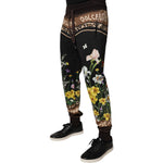 Dolce & Gabbana Black Floral Cotton Jogger Sweatpants Pants PAN76180-48