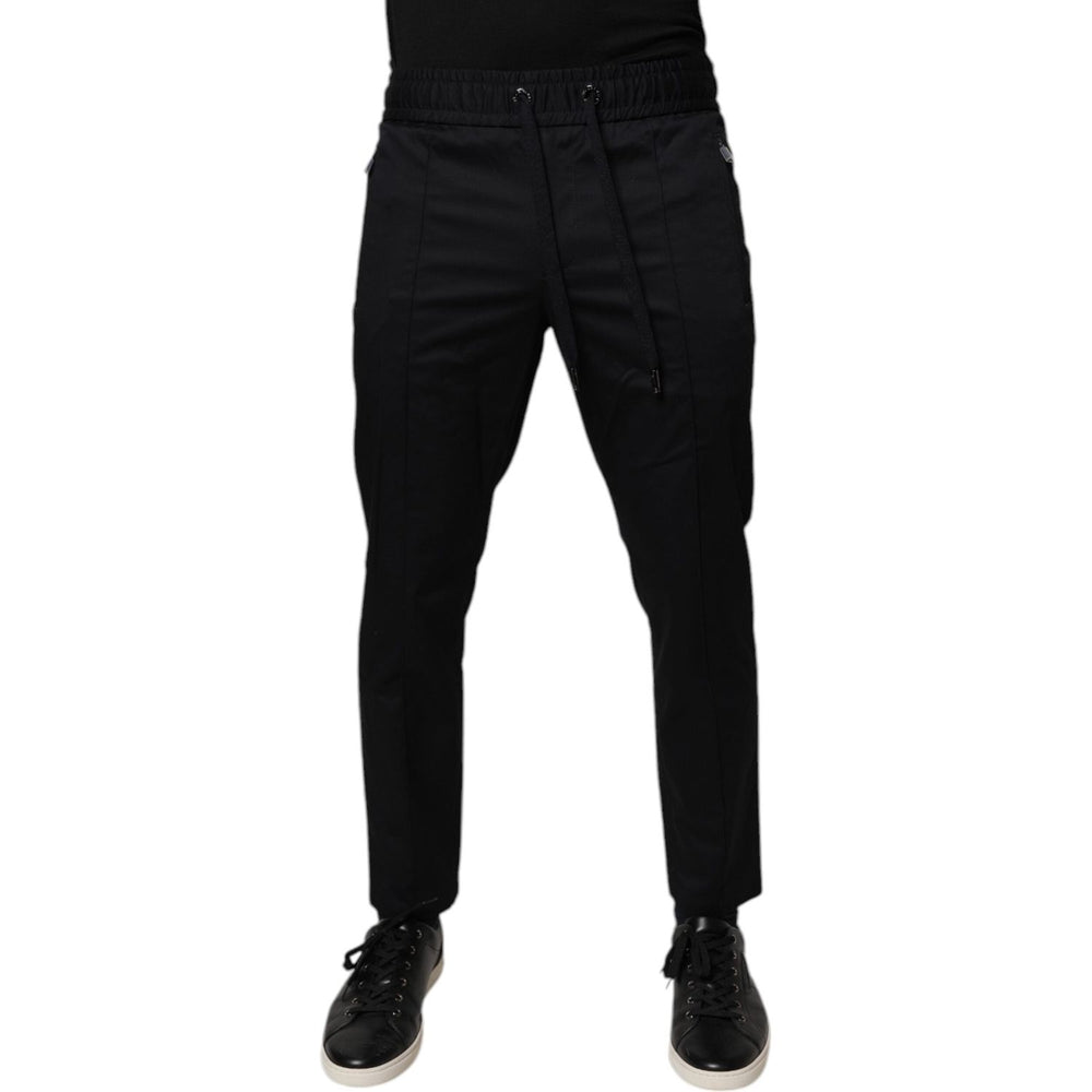 Dolce & Gabbana Dark Blue Cotton Men Jogger Sweatpants Pants PAN76182-44