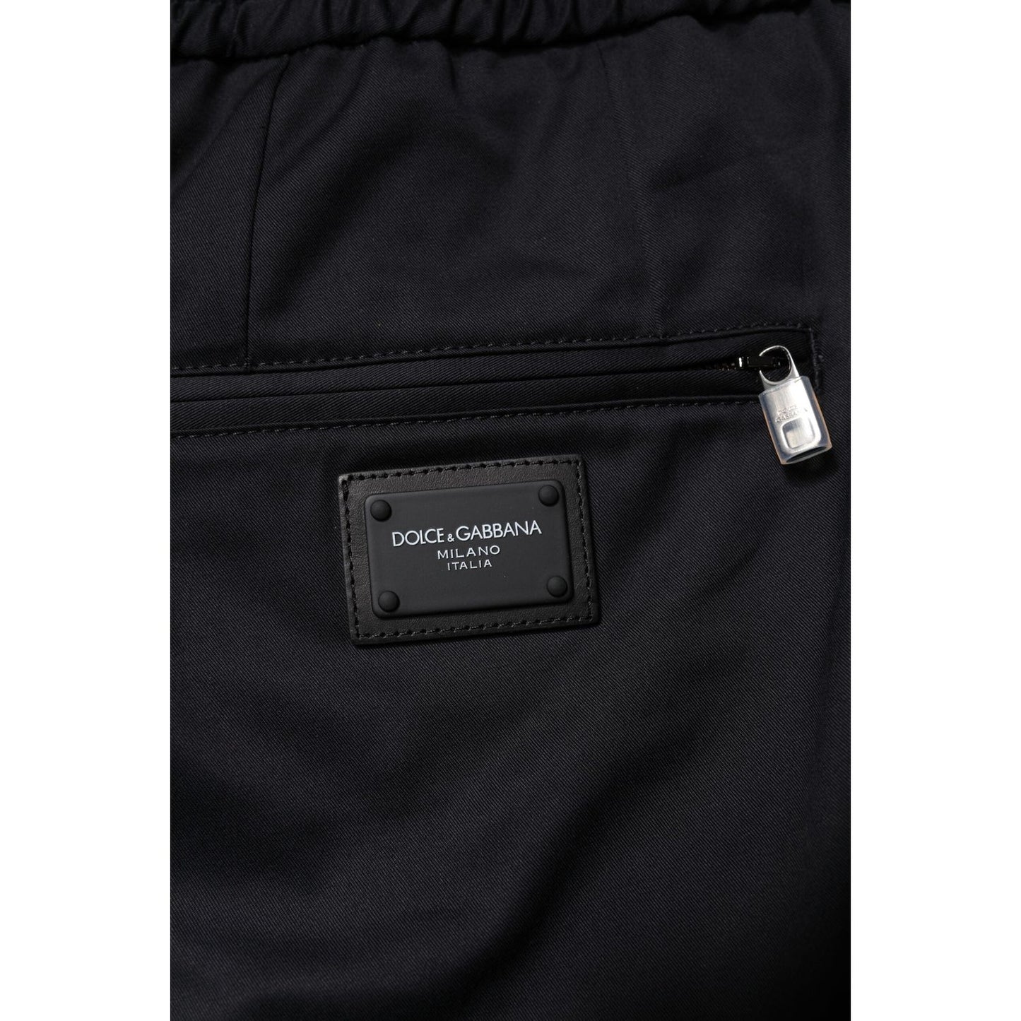 Dolce & Gabbana Dark Blue Cotton Men Jogger Sweatpants Pants PAN76182-44