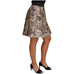Dolce & Gabbana A-Line Mini Floral Print Jaquard Skirt SKI1148-42