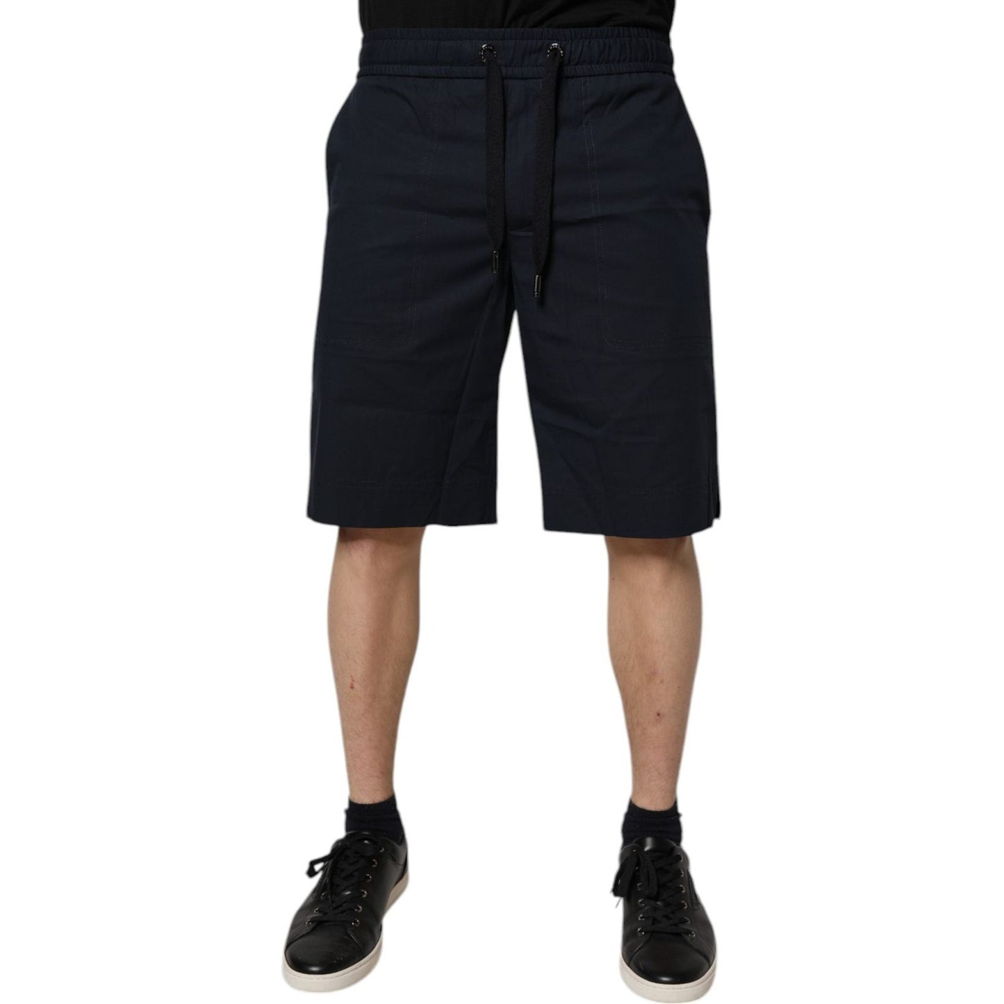 Dolce & Gabbana Dark Blue Cotton Bermuda Sweatshorts Shorts PAN75721-46