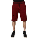 Dolce & Gabbana Maroon Rip Style Bermuda Sweatshorts Shorts PAN75729-48